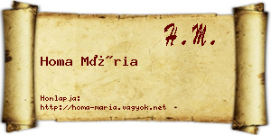 Homa Mária névjegykártya